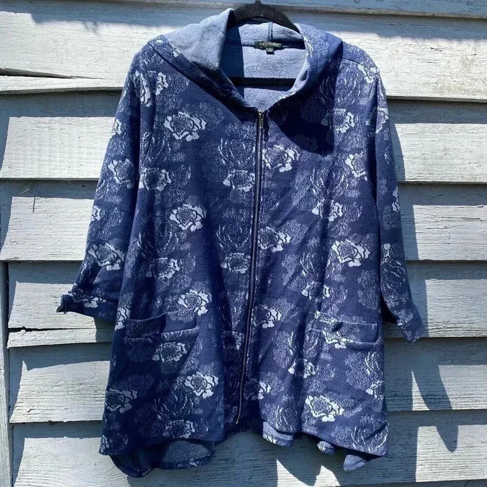 For Cynthia Womens Hoodie zipper floral pockets‎ Cottagecore Eclectic Gramma